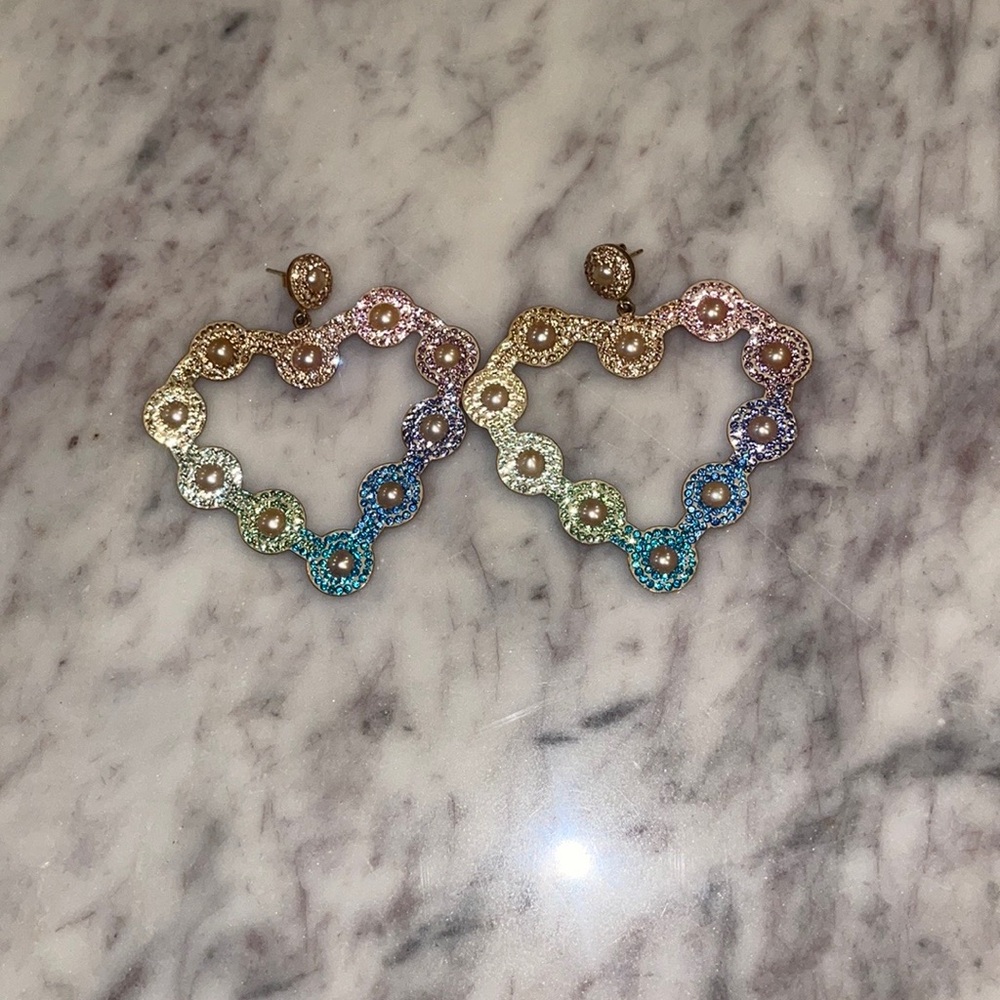 Soru rainbow Heart Earrings